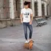 Dog-evolution-Playera-hombre-y-perro