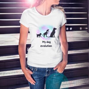 Dog-evolution-Playera-mujer