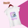 Playera-blanca-para mujer-coffee-dog- ajustada