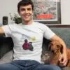 Un-mejor-amigo-marco dorado-playera-hombre-y-perro